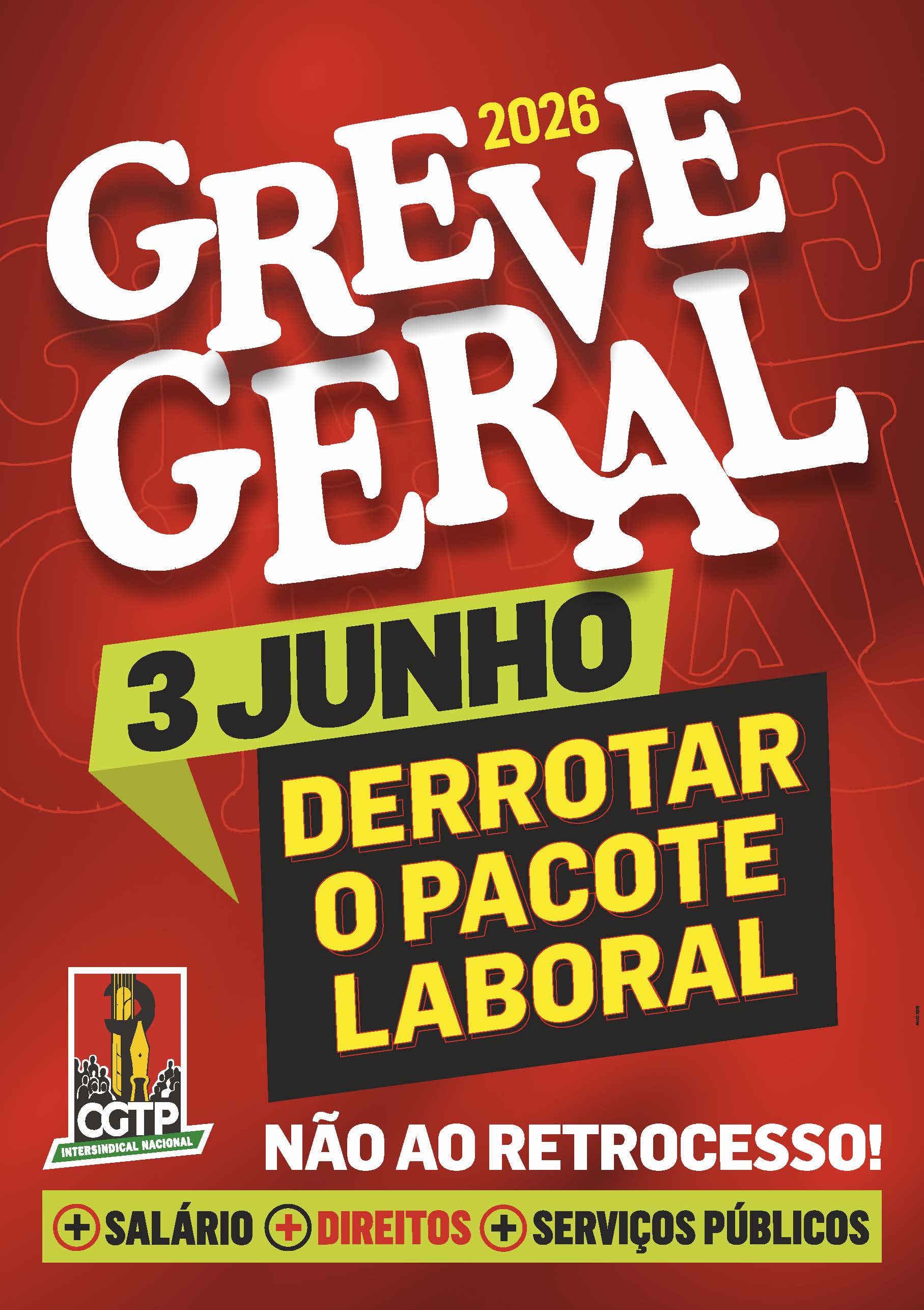 Cartaz Greve Geral 3 Junho 2026